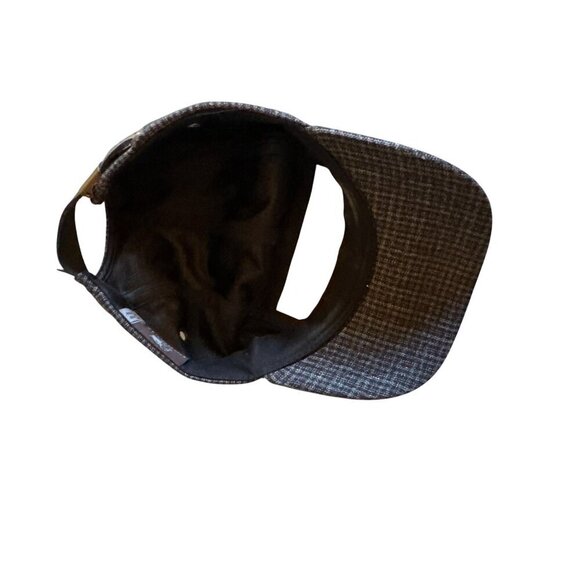 Vintage Style Original Adjustable Polyester Cap In Gray & Black Checkered - Picture 4 of 6
